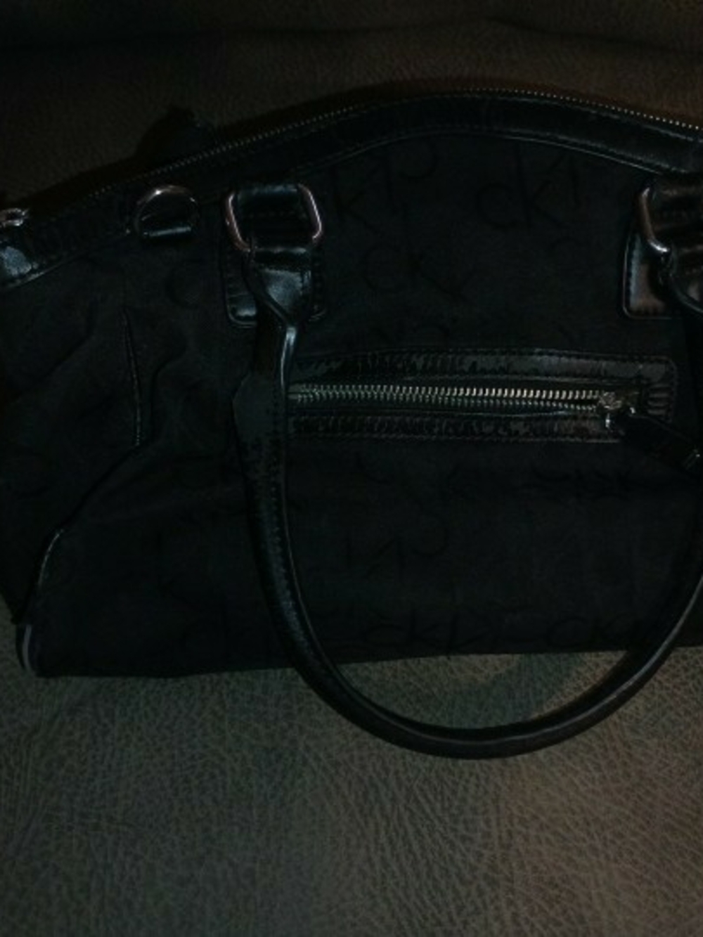 Calvin Klein Black Logo Dome Satchel